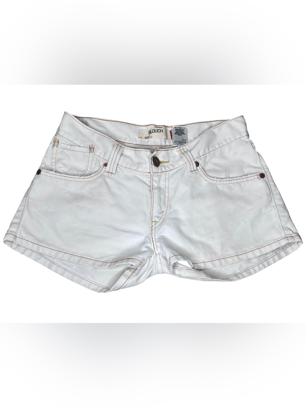 Levi's 504 Slouch Y2K Orange Stitching Low Rise Shorts Sz 11
